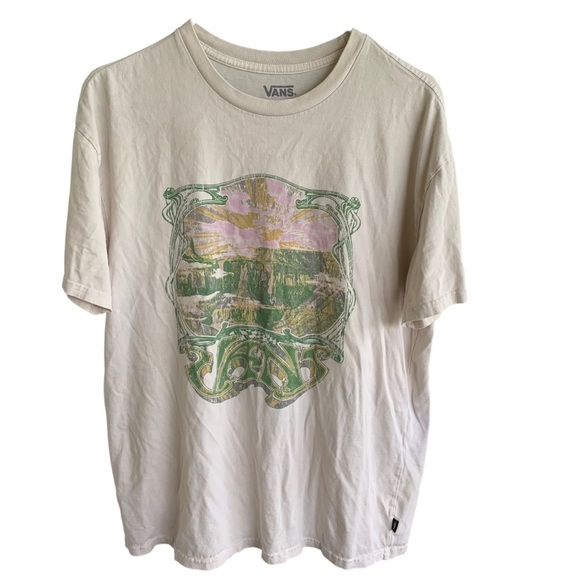 Vans Artistic Tee Shirt Cream Green Adult Size Small - Picture 2 of 6